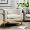 Velvet Accent Chair Modern Barrel Chair with Gold Legs Upholstered Armchair for Bedroom Living Room Sofa Chair Club Side Chairs